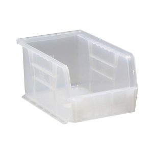 QUANTUM STORAGE Plastic Hopper Stacking Bin: Clear QUS221CLCS