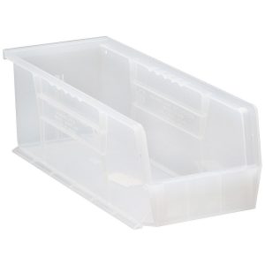 QUANTUM STORAGE Plastic Hopper Stacking Bin: Clear QUS234CLCS