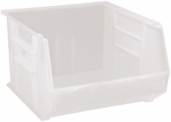 QUANTUM STORAGE Plastic Hopper Stacking Bin: Clear QUS270CLCS