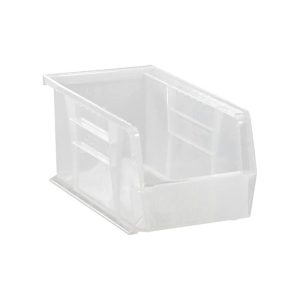 QUANTUM STORAGE Plastic Hopper Stacking Bin: Clear QUS230CLCS