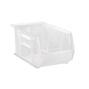 QUANTUM STORAGE Plastic Hopper Stacking Bin: Clear QUS240CLCS