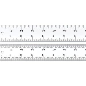 STARRETT Steel Rule: 72" OAL, 4R Graduation, Rigid, 1-1/2" OAW 51488