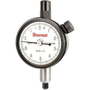 STARRETT Dial Drop Indicator: 0 to 0.025" Range, 0-5-0 Dial Reading, 0.0001" Graduation, 1-11/16" Dial Dia 53378