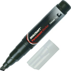 ABILITYONE Permanent Marker: Black, Water Base, Chisel Tip 7520009731059