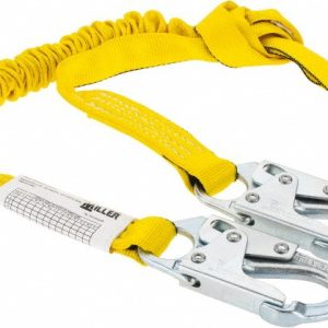 MILLER 6' Long, 310 Lb Capacity, 1 Leg Locking Snap Hook Harness Shock Absorbing Lanyard 216WLS-Z7/6FTYL