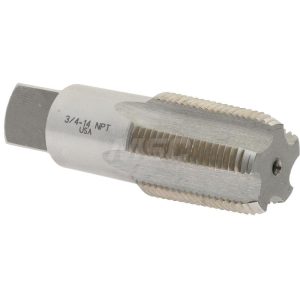 HERTEL Standard Pipe Tap: 3/4-14, NPT, 5 Flutes, Carbon Steel, Bright/Uncoated 793 3/4