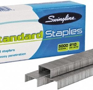 SWINGLINE Pack of (5,000) Boxes 1/4" Leg Length, Galvanized/Low-Carbon Steel Standard Staples SWI35108