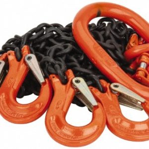 PEWAG Chain Sling: Multi-Leg, Oblong & Sling Hook, 5' Long, 3150 lb Vertical Capacity, 3150 lb Capacity at 30 deg, 7/32" Chain, Alloy Steel 5.5G80QOS/5