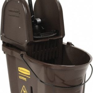 RUBBERMAID WaveBrake 35 Qt Down-Press Mop Bucket & Wringer Combo on Wheels, Brown FG757788BRN