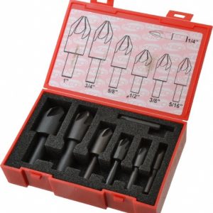 KEO Countersink Set: 7 Pc, 1/4 to 1" Head Dia, 6 Flute, 82 &deg; Included Angle 919-000-370