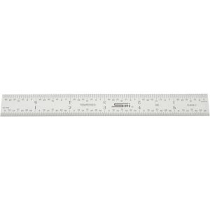 SPI Steel Rule: 6" OAL, 5R Graduation, Rigid, 3/4" OAW 13-842-0