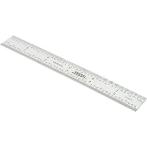 SPI Steel Rule: 6" OAL, English & Metric Graduation, Rigid, 3/4" OAW 13-844-6