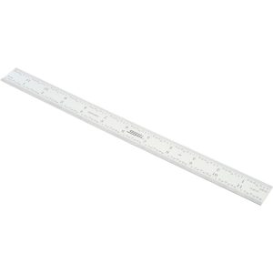 SPI Steel Rule: 12" OAL, 5R Graduation, Rigid, 1" OAW 13-847-9