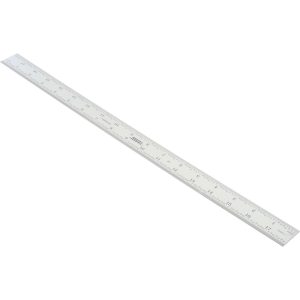 SPI Steel Rule: 18" OAL, 4R Graduation, Rigid, 1-1/8" OAW 13-851-1