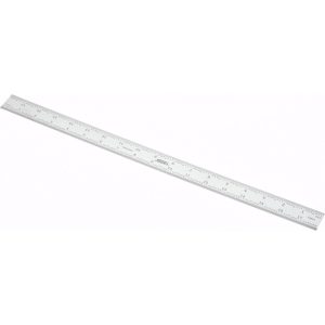 SPI Steel Rule: 18" OAL, English & Metric Graduation, Rigid, 1-1/8" OAW 13-854-5
