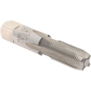 HERTEL Standard Pipe Tap: 1/8-27, NPS, 4 Flutes, High Speed Steel, Bright/Uncoated R127164-S