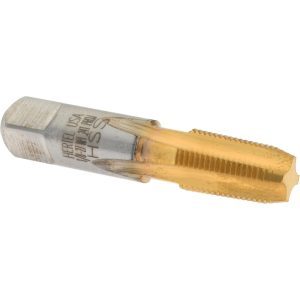 HERTEL Standard Pipe Tap: 1/8-27, NPT, 4 Flutes, High Speed Steel, TiN Finish G837555T-S