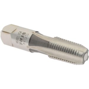 HERTEL Standard Pipe Tap: 1/4-18, NPT, 4 Flutes, High Speed Steel, Bright/Uncoated G837556-S