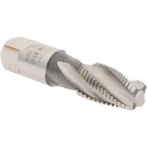 HERTEL 1/4-18 NPT, 15&deg; Helix, 4 Flutes, Bright Finish, High Speed Steel, Spiral Flute Pipe Tap R127214-S
