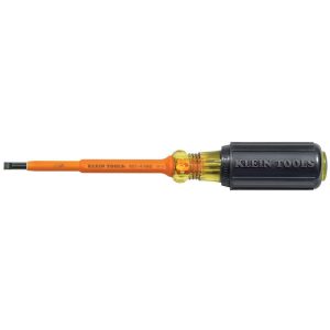 KLEIN TOOLS Slotted Screwdriver: 3/16" Width, 7-3/4" OAL, 4" Blade Length 601-4-INS