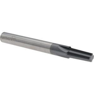 SCIENTIFIC CUTTING TOOLS Straight Flute Thread Mill: 1/8-27, External & Internal, 4 Flutes, 3/8" Shank Dia, Solid Carbide TM28027NPTTIN/C