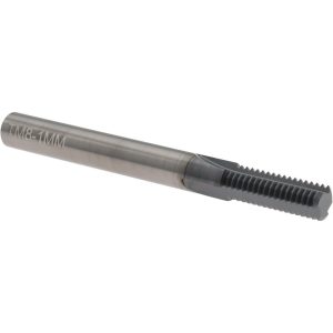 SCIENTIFIC CUTTING TOOLS Straight Flute Thread Mill: Internal, 3 Flutes, 1/4" Shank Dia, Solid Carbide TM 8-1MM TIN/C