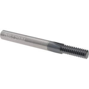 SCIENTIFIC CUTTING TOOLS Straight Flute Thread Mill: Internal, 3 Flutes, 1/4" Shank Dia, Solid Carbide TM8-1.25MMA