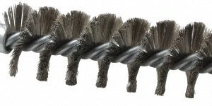 SCHAEFER BRUSH Double Stem & Double/Single Spiral Tube Brush: 1-1/4" Dia, 7-1/4" OAL, Stainless Steel Bristles 43536