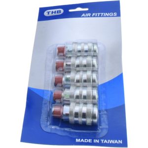 VALUE COLLECTION 5 Piece 1/4" Body 1/4 NPT 215 psi Zinc Industrial Pneumatic Coupling Plug Set 2311082531