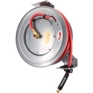 PRO-SOURCE Hose Reel with Hose: 1/2" ID Hose x 75', Spring Retractable 2810057510PRO