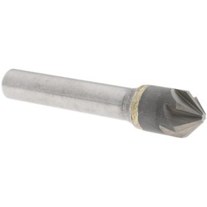 VALUE COLLECTION Countersink: 1/2" Head Dia, 90.00 deg Included Angle, 6 Flute, Solid Carbide, Right Hand Cut C6NC-1/2-90