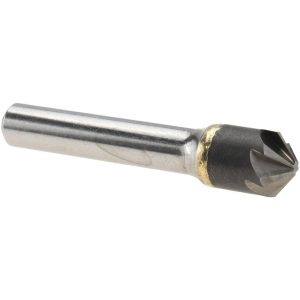 VALUE COLLECTION Countersink: 1/2" Head Dia, 100.00 deg Included Angle, 6 Flute, Solid Carbide, Right Hand Cut C6NC-1/2-100