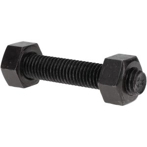VALUE COLLECTION 1/2-13, 3" Long, Uncoated, Steel, Fully Threaded Stud with Nut K74000056