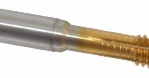 GUHRING Thread Forming Tap: 5/16-18 UNC, 2B/2BX Class of Fit, Modified Bottoming, Cobalt, TiN Coated 9039400079380