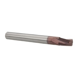 CARMEX Helical Flute Thread Mill: 1/8-27, Internal & External, 3 Flute, 0.2500" Shank Dia, Solid Carbide MT0250C0427NPT
