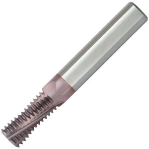 CARMEX Helical Flute Thread Mill: 1/8-27, Internal & External, 3 Flute, 0.2500" Shank Dia, Solid Carbide MT0250C0427NPTF