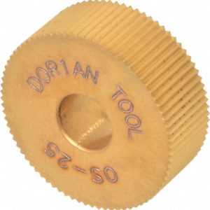 DORIAN TOOL Standard Knurl Wheel: 1" Dia, 90 &deg; Tooth Angle, 25 TPI, Straight, High Speed Steel 73310125614