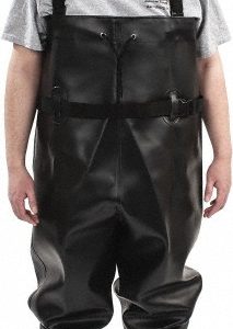 DUNLOP PROTECTIVE FOOTWEAR Hip & Chest Wader: High-Leg Boot, Black, PVC, Size 13 86067.13