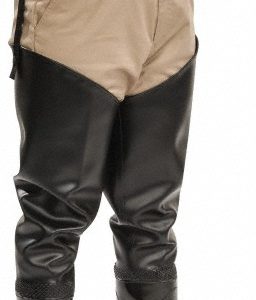 DUNLOP PROTECTIVE FOOTWEAR Hip & Chest Wader: High-Leg Boot, Black, PVC, Size 10 86056.10