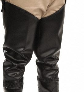 DUNLOP PROTECTIVE FOOTWEAR Hip & Chest Wader: High-Leg Boot, Black, PVC, Size 12 86056.12
