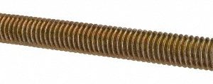 ALL AMERICA THREADED PRODUCTS General-Purpose Threaded Rod: 3/8-16, 3' OAL, Alloy Steel, Yellow Zinc Finish 07093