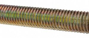 ALL AMERICA THREADED PRODUCTS General-Purpose Threaded Rod: 5/8-11, 3' OAL, Alloy Steel, Yellow Zinc Finish 07133