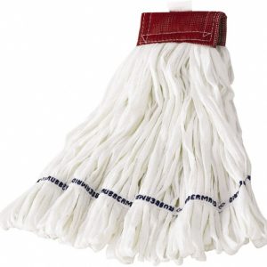 RUBBERMAID Wet Mop Loop: Clamp Jaw, Large, White Mop, Blended Fiber FGT25600WH00