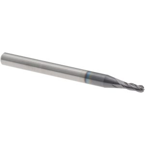 ACCUPRO Ball End Mill: 0.0700" Dia, 0.2100" LOC, 4 Flute, Solid Carbide 12464177