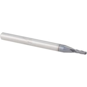 ACCUPRO Ball End Mill: 0.0600" Dia, 0.1800" LOC, 4 Flute, Solid Carbide 12464150