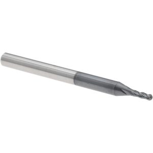ACCUPRO Ball End Mill: 0.0550" Dia, 0.1650" LOC, 4 Flute, Solid Carbide 12464136