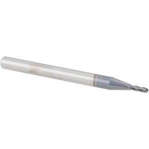 ACCUPRO Ball End Mill: 0.0520" Dia, 0.1560" LOC, 4 Flute, Solid Carbide 12464128
