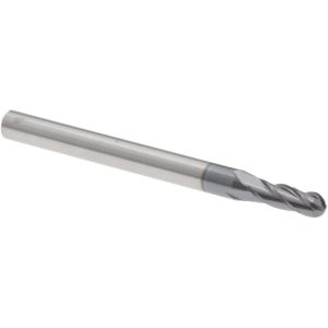 ACCUPRO Ball End Mill: 0.1000" Dia, 0.3000" LOC, 4 Flute, Solid Carbide 12464259