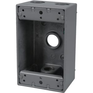 THOMAS & BETTS Electrical Outlet Box: Aluminum, Rectangle, 4-1/2" OAH, 2-1/2" OAW, 2" OAD, 1 Gang DIH4-1-LM