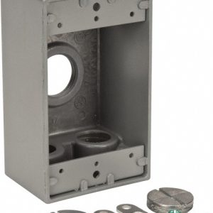 THOMAS & BETTS Electrical Outlet Box: Aluminum, Rectangle, 4-1/2" OAH, 2-1/2" OAW, 2" OAD, 1 Gang DIH5-2-LM